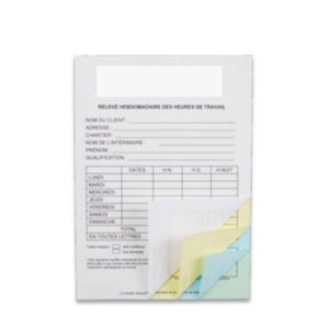 Liasse 4 feuilles autocopiant  format A5