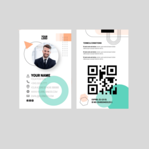 carte de visite verticale avec code QR